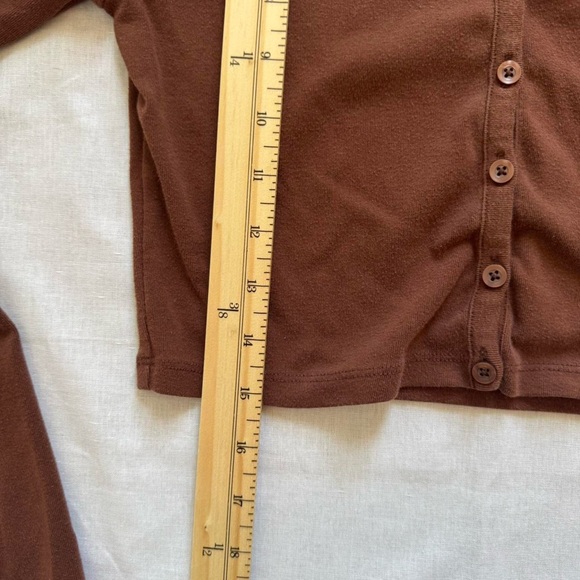 ⟡ Aritzia Sunday Best Chocolate Brown Cropped Button Up Cardigan (Size S) ⟡ - Picture 8 of 8